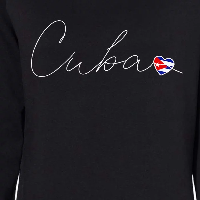 Cuba Simple Love Cuban Flag Heart On Cuba Womens California Wash Sweatshirt