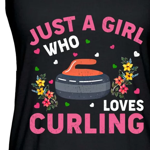 Curling Sports Lover Just A Who Loves Curling Funny Gift Ladies Essential Flowy Tank