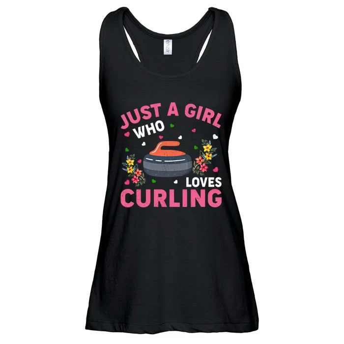 Curling Sports Lover Just A Who Loves Curling Funny Gift Ladies Essential Flowy Tank