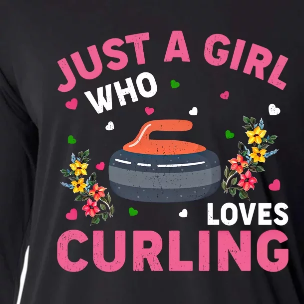 Curling Sports Lover Just A Who Loves Curling Funny Gift Cooling Performance Long Sleeve Crew