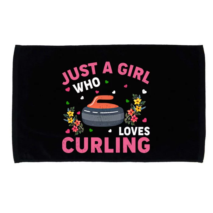 Curling Sports Lover Just A Who Loves Curling Funny Gift Microfiber Hand Towel