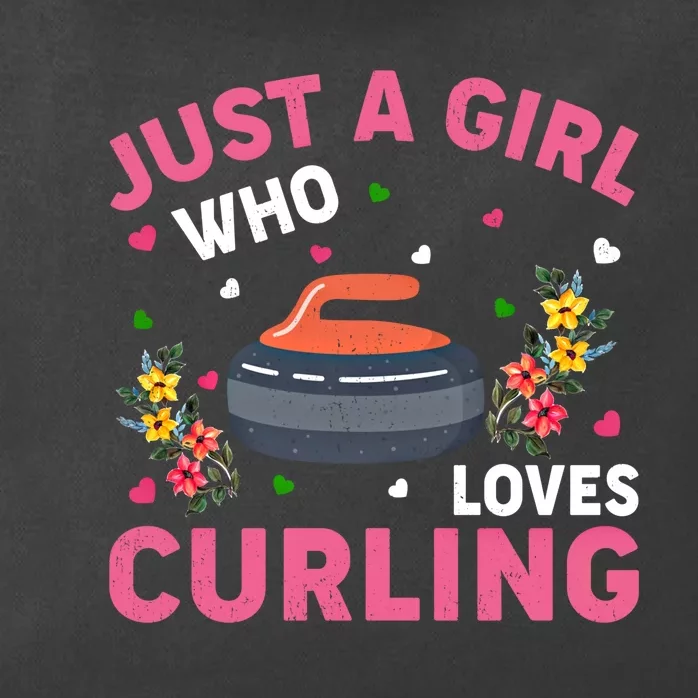 Curling Sports Lover Just A Who Loves Curling Funny Gift Zip Tote Bag