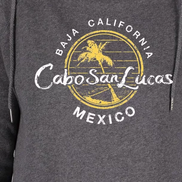 Cabo San Lucas Retro Womens Funnel Neck Pullover Hood