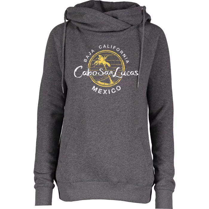 Cabo San Lucas Retro Womens Funnel Neck Pullover Hood