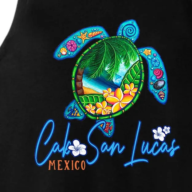 Cabo San Lucas Sea Turtle Mexico Vacation Family Trip Ladies Tri-Blend Wicking Tank