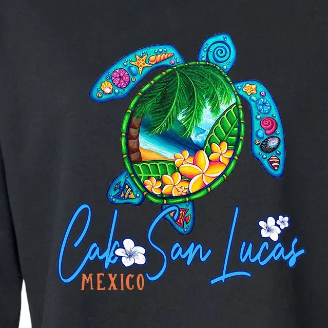 Cabo San Lucas Sea Turtle Mexico Vacation Family Trip Cropped Pullover Crew