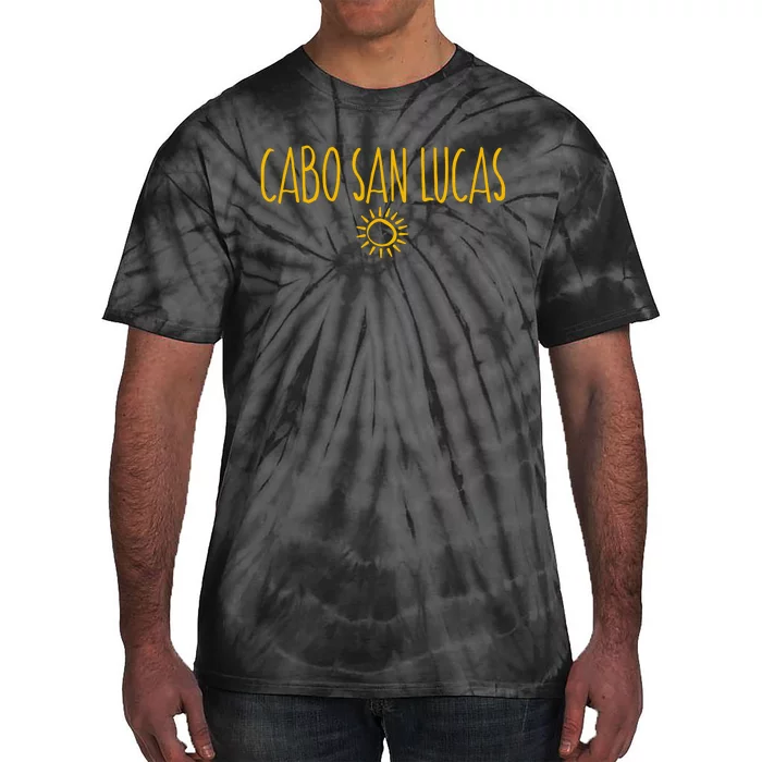 Cabo San Lucas Mexico Sun Drawing Amber Tie-Dye T-Shirt