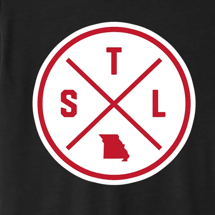 Classic St. Louis STL Circle Patch Red Design ChromaSoft Performance T-Shirt