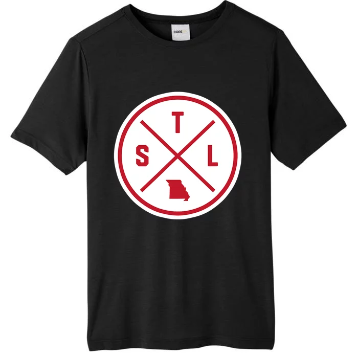 Classic St. Louis STL Circle Patch Red Design ChromaSoft Performance T-Shirt