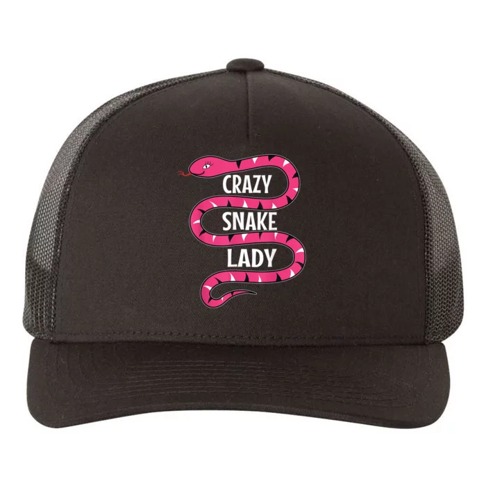 Crazy Snake Lady Reptile Herpetologist Ophiologist Ophiology Yupoong Adult 5-Panel Trucker Hat