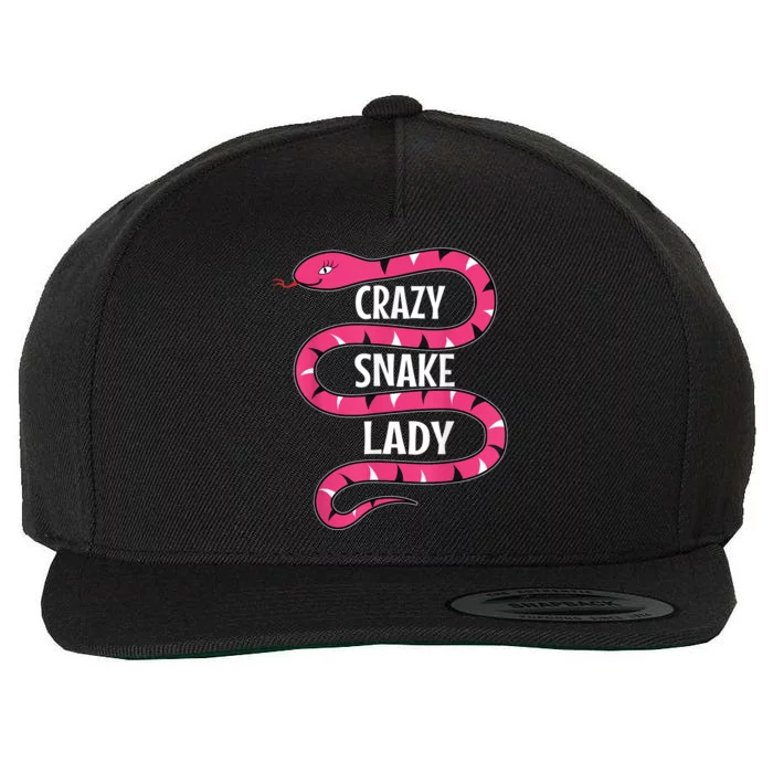 Crazy Snake Lady Reptile Herpetologist Ophiologist Ophiology Wool Snapback Cap