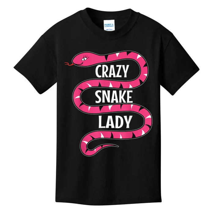 Crazy Snake Lady Reptile Herpetologist Ophiologist Ophiology Kids T-Shirt