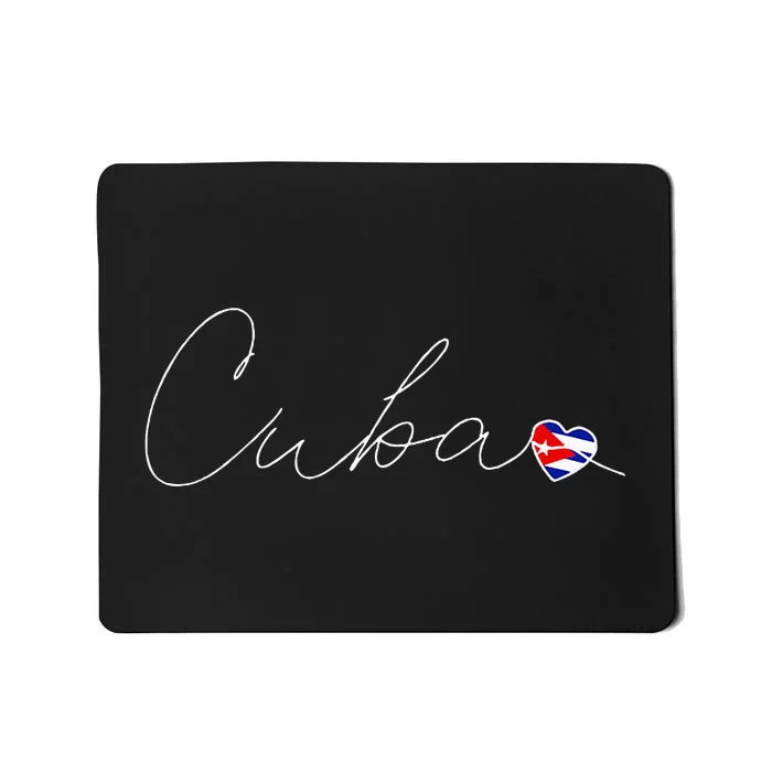 Cuba Simple Love Cuban Flag Heart On Cuba Mousepad