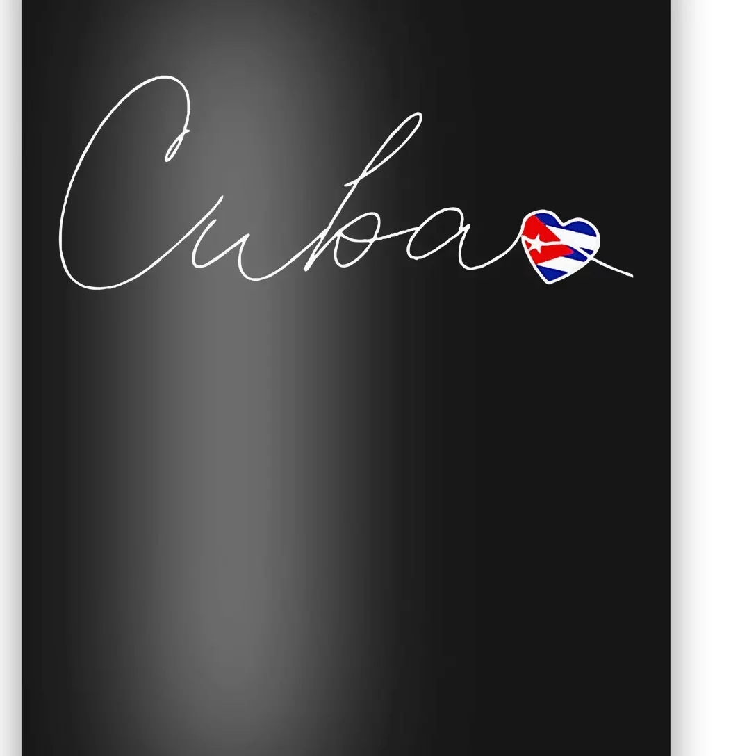 Cuba Simple Love Cuban Flag Heart On Cuba Poster