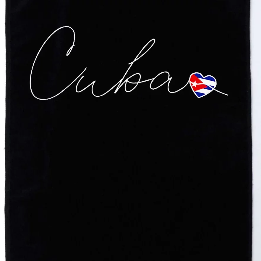 Cuba Simple Love Cuban Flag Heart On Cuba Platinum Collection Golf Towel