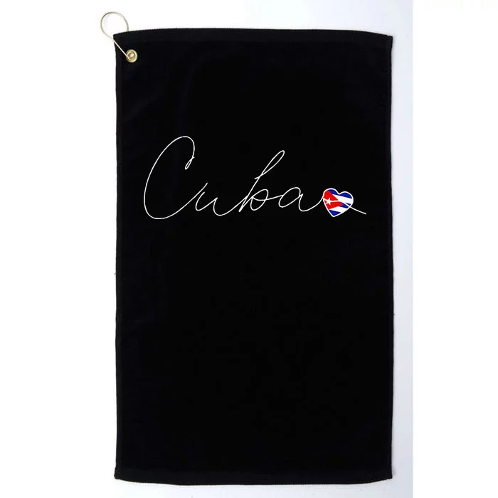 Cuba Simple Love Cuban Flag Heart On Cuba Platinum Collection Golf Towel