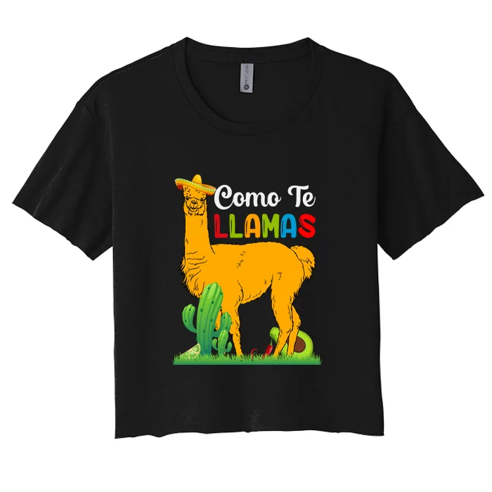 Como Se Llama Funny Cinco De Mayo Animal Lover Gift Mexican Women's Crop Top Tee