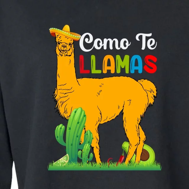 Como Se Llama Funny Cinco De Mayo Animal Lover Gift Mexican Cropped Pullover Crew