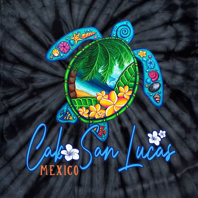 Cabo San Lucas Sea Turtle Mexico Vacation Family Trip Tie-Dye T-Shirt