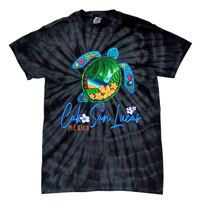 Cabo San Lucas Sea Turtle Mexico Vacation Family Trip Tie-Dye T-Shirt