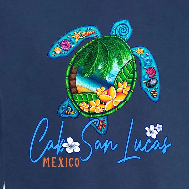 Cabo San Lucas Sea Turtle Mexico Vacation Family Trip Garment-Dyed Sweatshirt