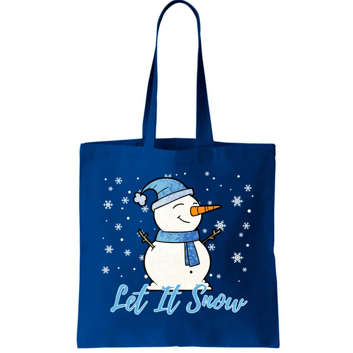 Cute Snow Let It Snow Christmas Holiday Gift Tote Bag