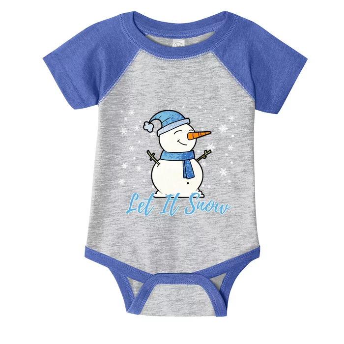 Cute Snow Let It Snow Christmas Holiday Gift Infant Baby Jersey Bodysuit