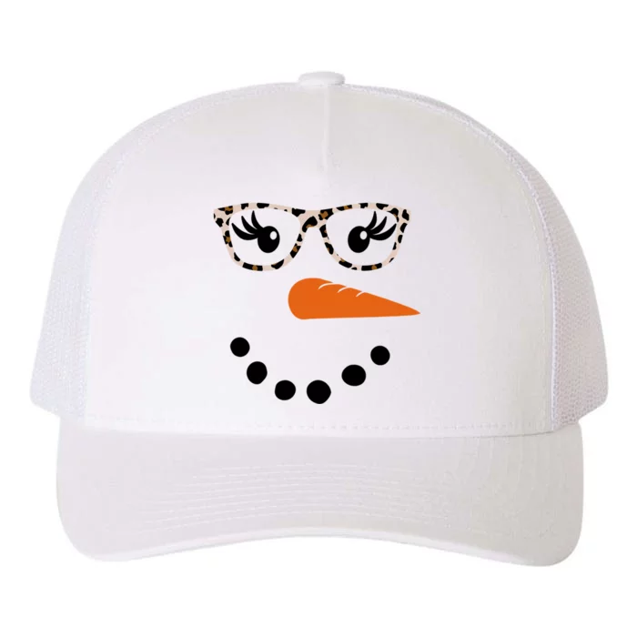 Cute Snowman Leopard Face Lady Yupoong Adult 5-Panel Trucker Hat