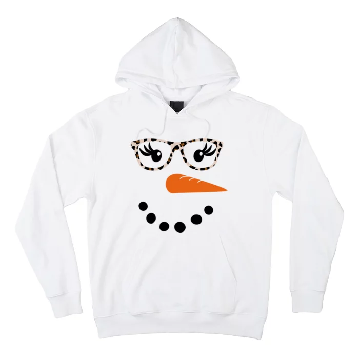 Cute Snowman Leopard Face Lady Hoodie