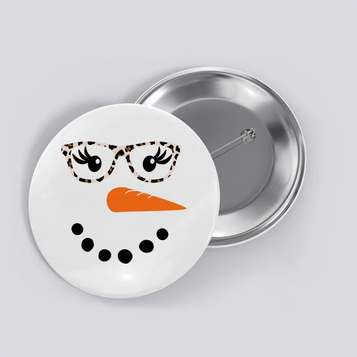 Cute Snowman Leopard Face Lady Button