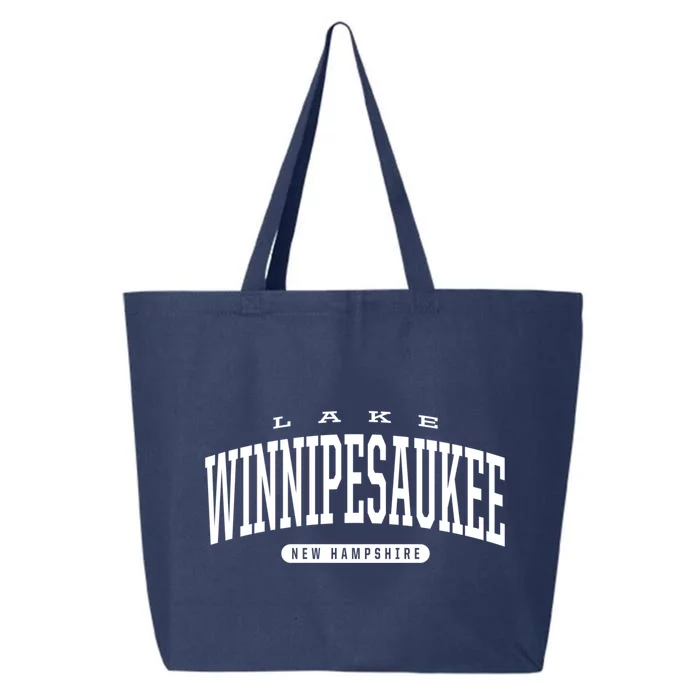 College Style Lake Winnipesaukee New Hampshire Souvenir Gift Great Gift 25L Jumbo Tote