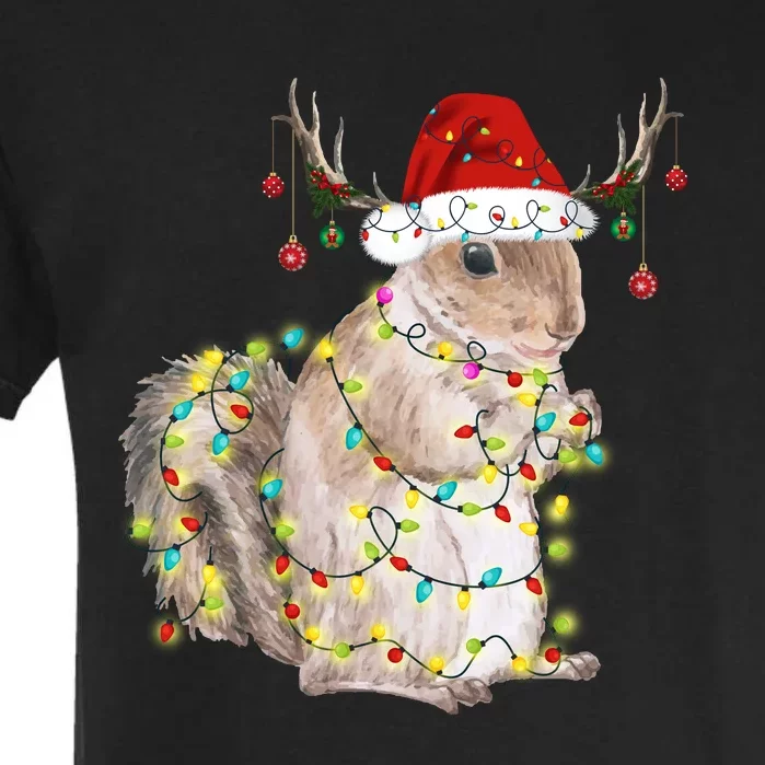 Christmas Squirrel Lights Garment-Dyed Heavyweight T-Shirt