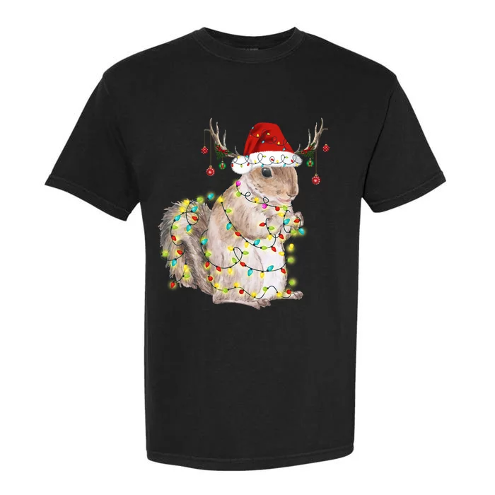 Christmas Squirrel Lights Garment-Dyed Heavyweight T-Shirt