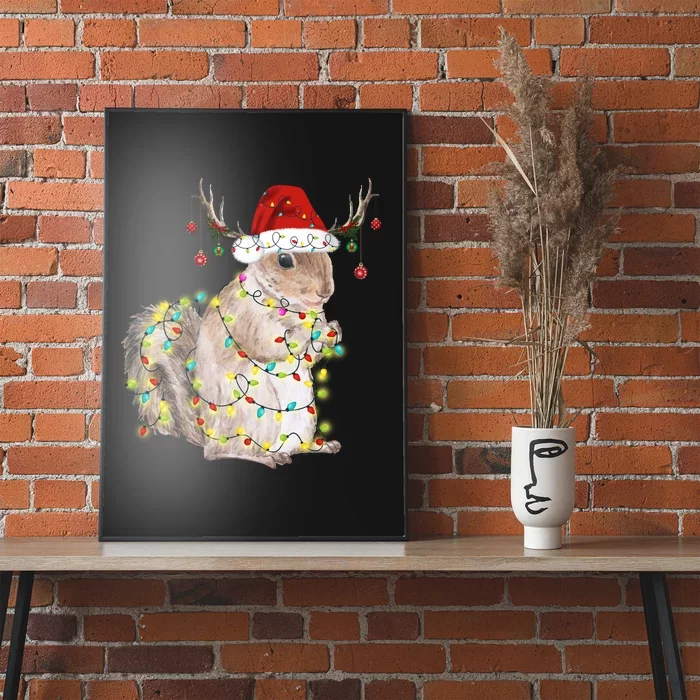 Christmas Squirrel Lights Poster