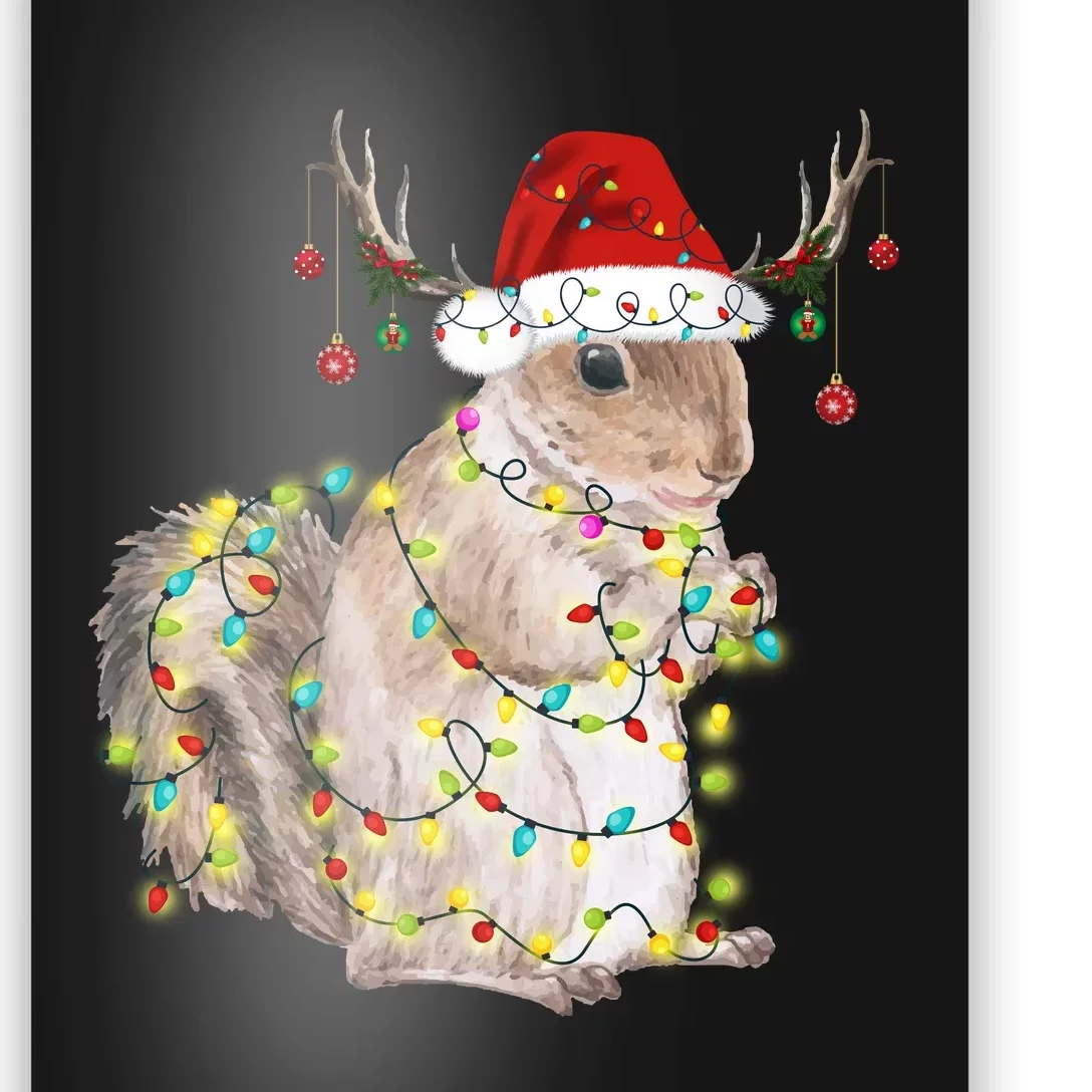 Christmas Squirrel Lights Poster