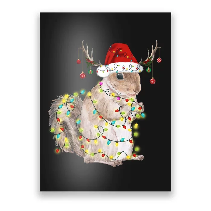 Christmas Squirrel Lights Poster