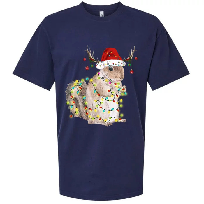 Christmas Squirrel Lights Sueded Cloud Jersey T-Shirt