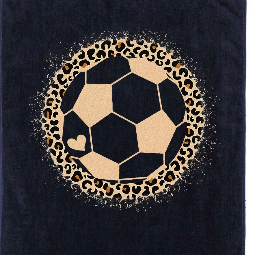 Cute Soccer Leopard Print Soccer Lover Platinum Collection Golf Towel