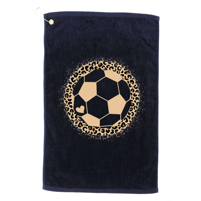 Cute Soccer Leopard Print Soccer Lover Platinum Collection Golf Towel