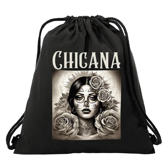 Chicana Style Lowrider Clothes Mexican American Latina Drawstring Bag