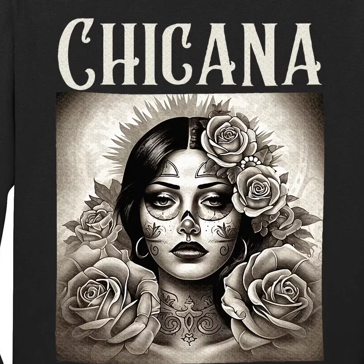 Chicana Style Lowrider Clothes Mexican American Latina Tall Long Sleeve T-Shirt