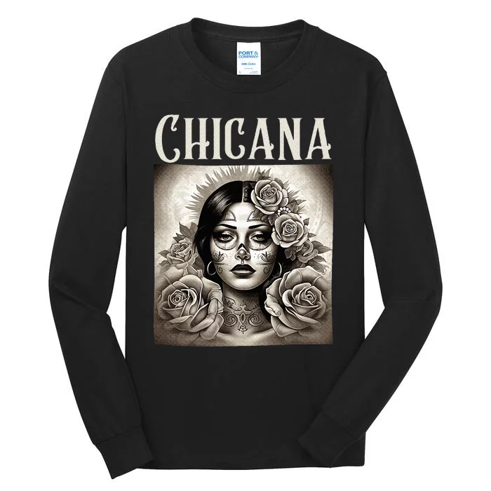 Chicana Style Lowrider Clothes Mexican American Latina Tall Long Sleeve T-Shirt