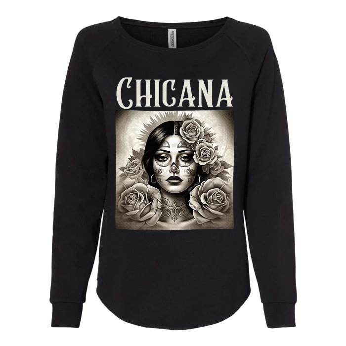 Chicana Style Lowrider Clothes Mexican American Latina Womens California Wash Sweatshirt