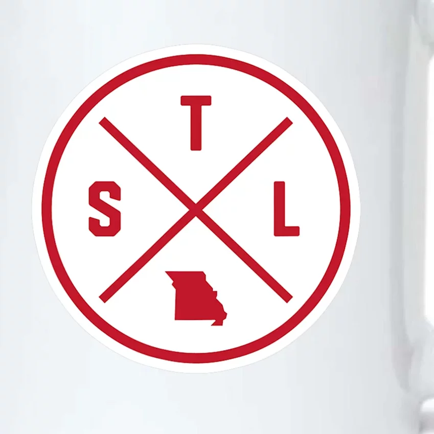 Classic St. Louis STL Circle Patch Red Design Black Color Changing Mug