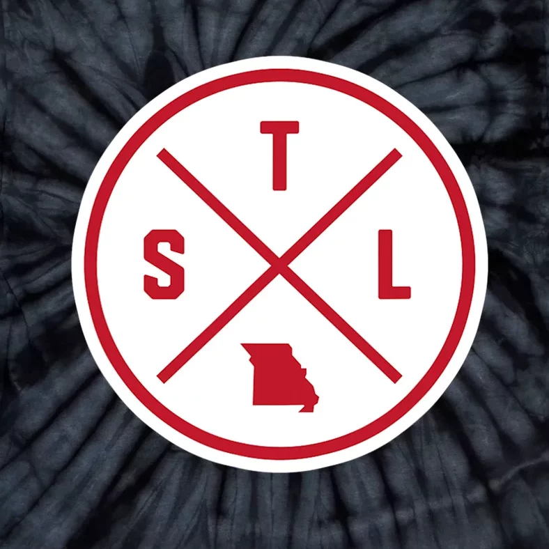 Classic St. Louis STL Circle Patch Red Design Tie-Dye T-Shirt