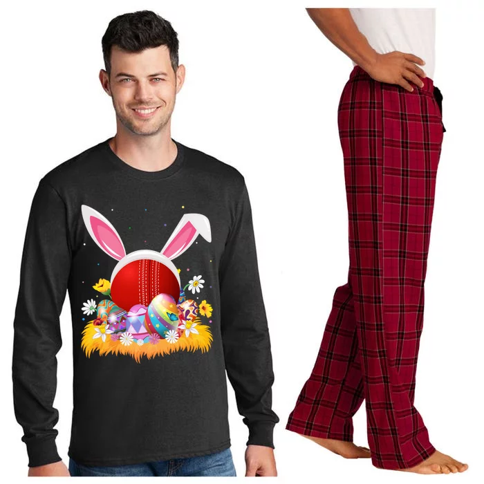 Cricket Sports Lover Easter Egg Funny Cricket Easter Sunday Meaningful Gift Long Sleeve Pajama Set