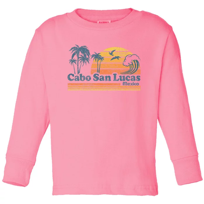 Cabo San Lucas Mexico Beach Summer Vacation Vintage Retro Toddler Long Sleeve Shirt