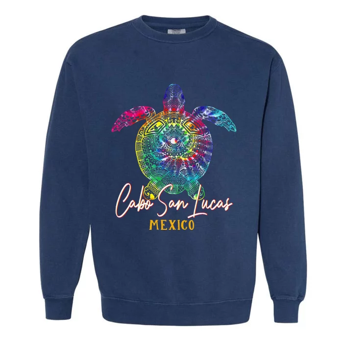 Cabo San Lucas Tie Dye Sea Turtle Matching Family Vacation Garment-Dyed Sweatshirt