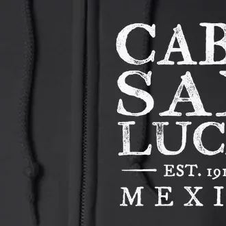 Cabo San Lucas Mexico Retro Souvenir Distressed Full Zip Hoodie