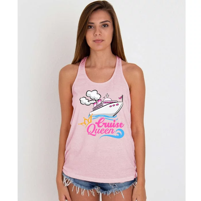 Cruise Ship Lover Cruise Queen Gift Women's Knotted Racerback Tank